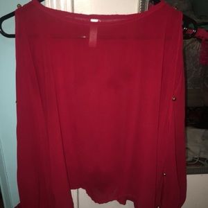 Red sheer top